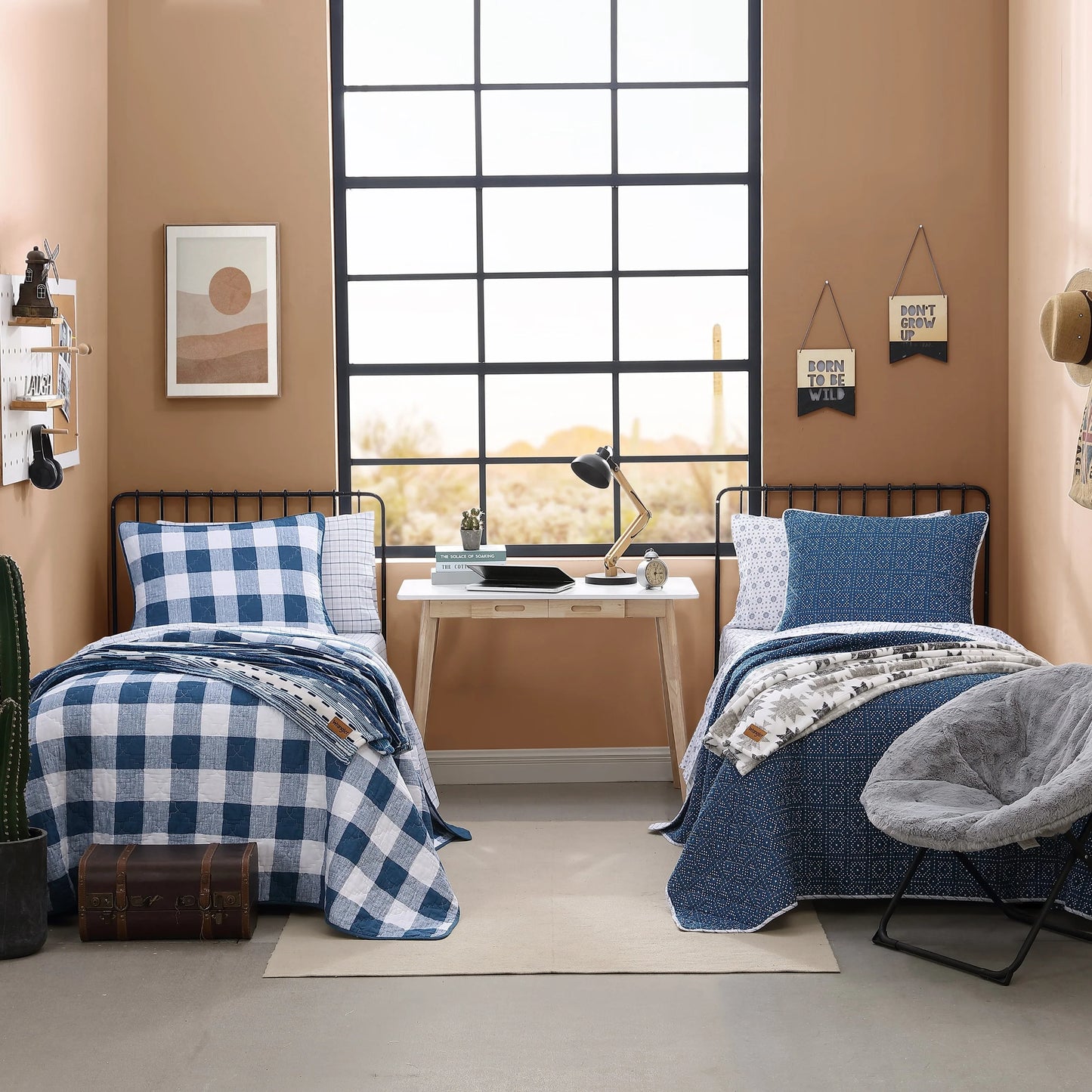 Wrangler Hamilton Blue Cotton Quilt Set