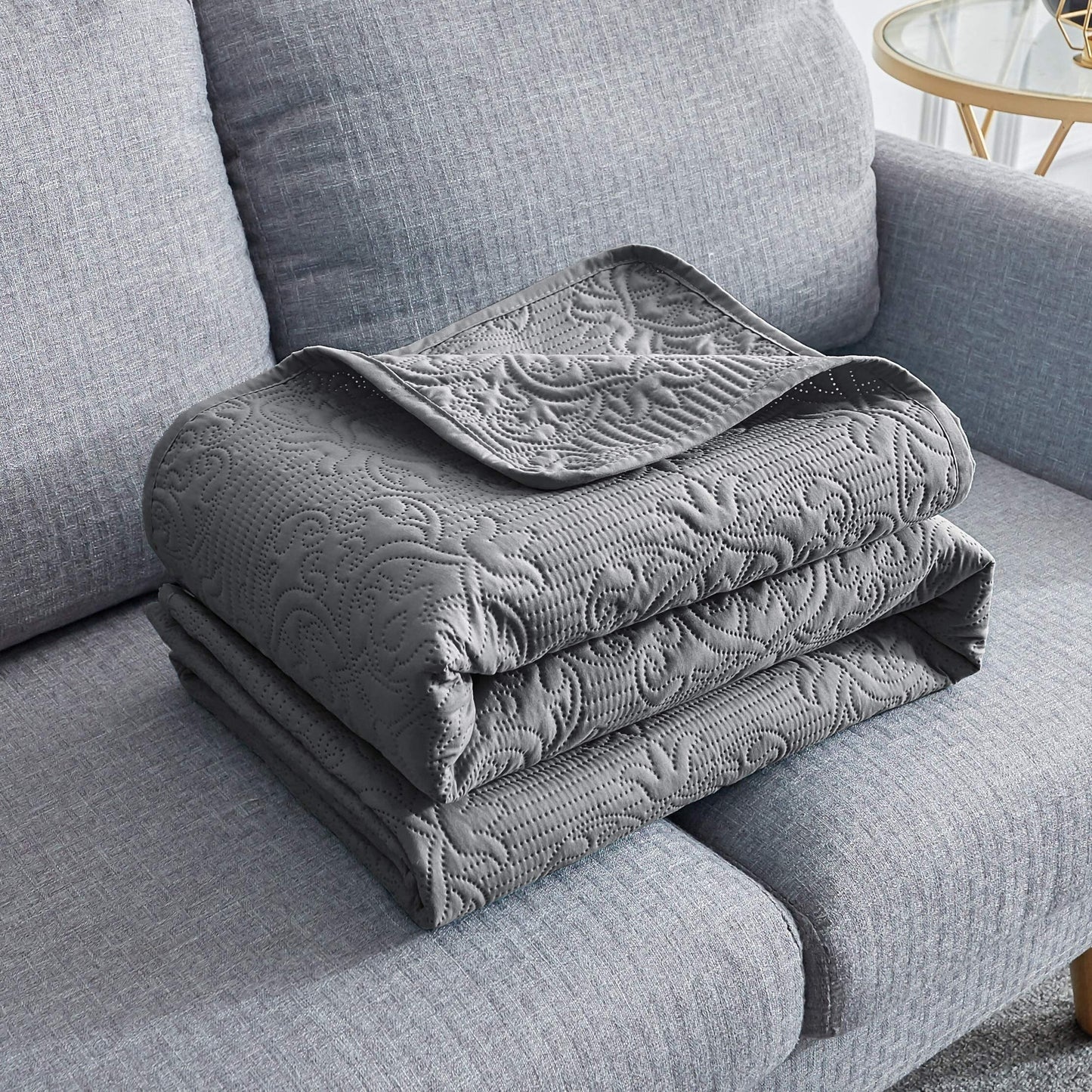 Sophia & William Bed Quilt Bedspread Coverlet - Reversible, Lightweight