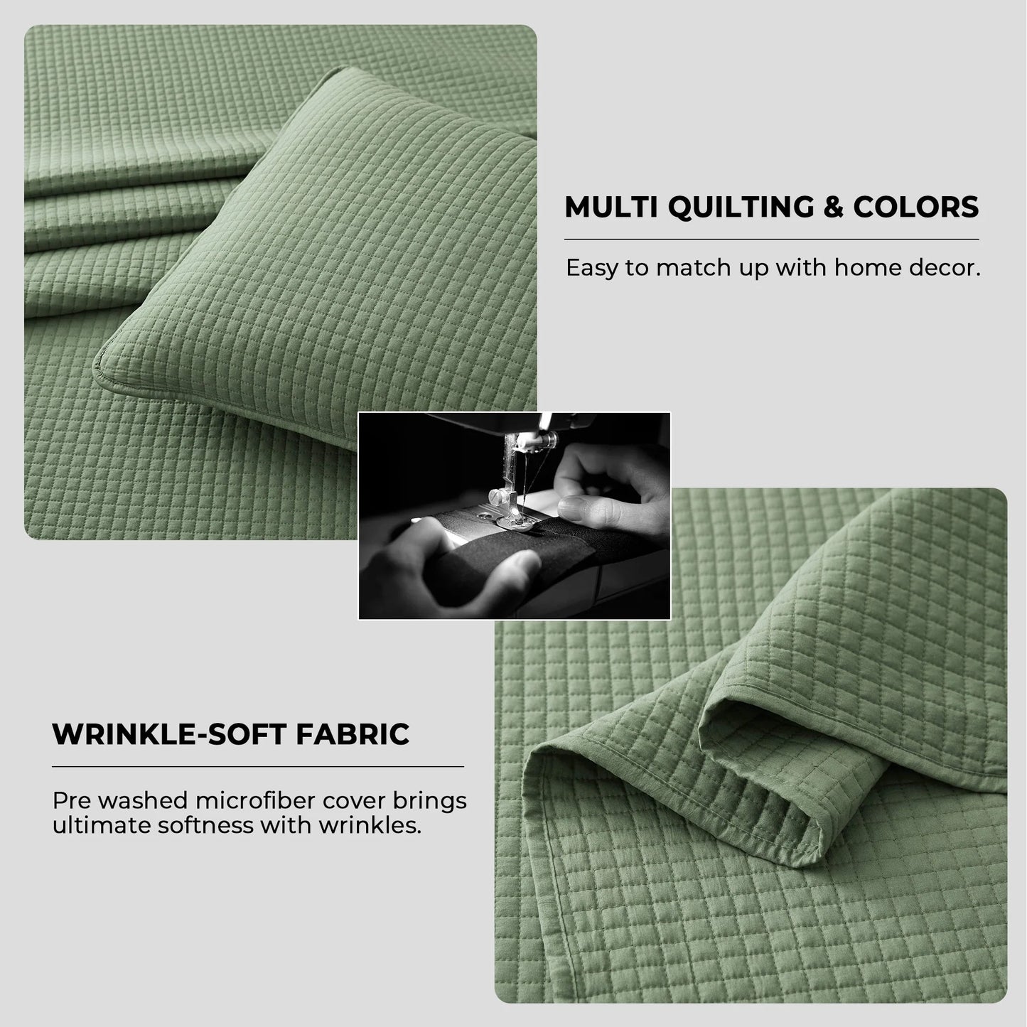 3-Piece Reversible Ultra Lighweight Coverlet Premium Microfiber Bedspread Quilt Set