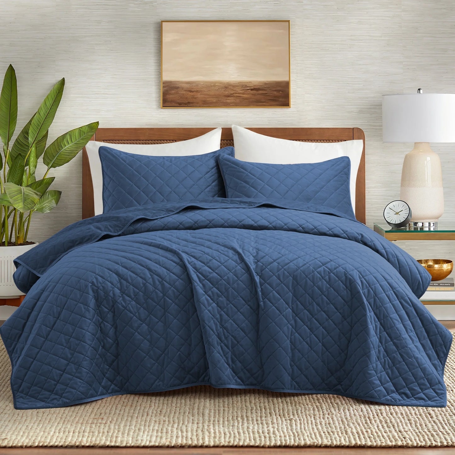 3-Piece Reversible Ultra Lighweight Coverlet Premium Microfiber Bedspread Quilt Set