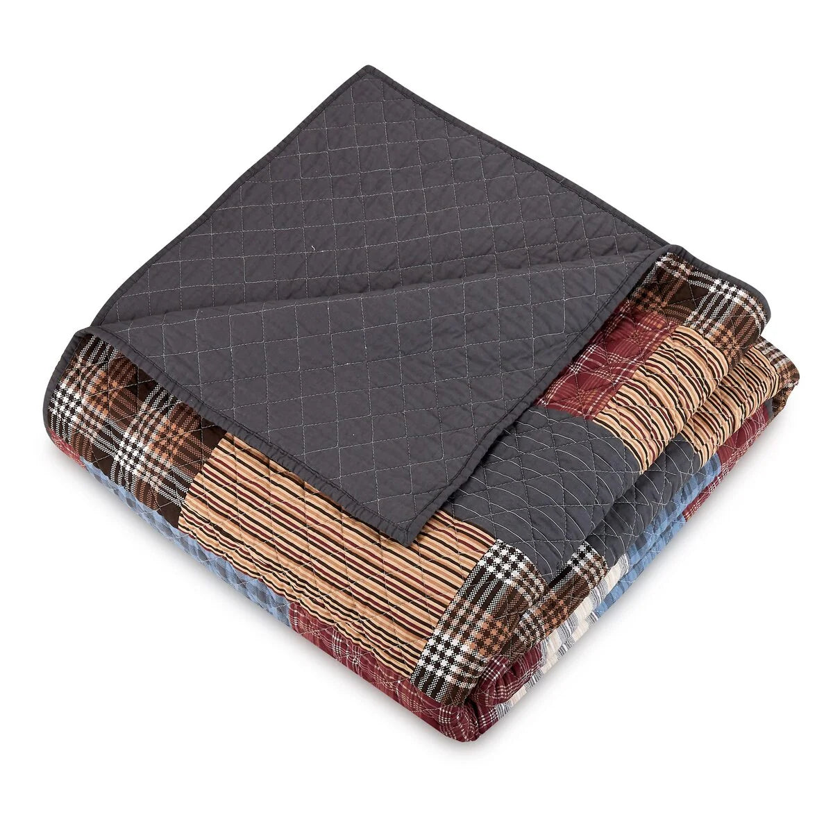 Cabin Patchwork Cotton 3-Piece Quilt Set