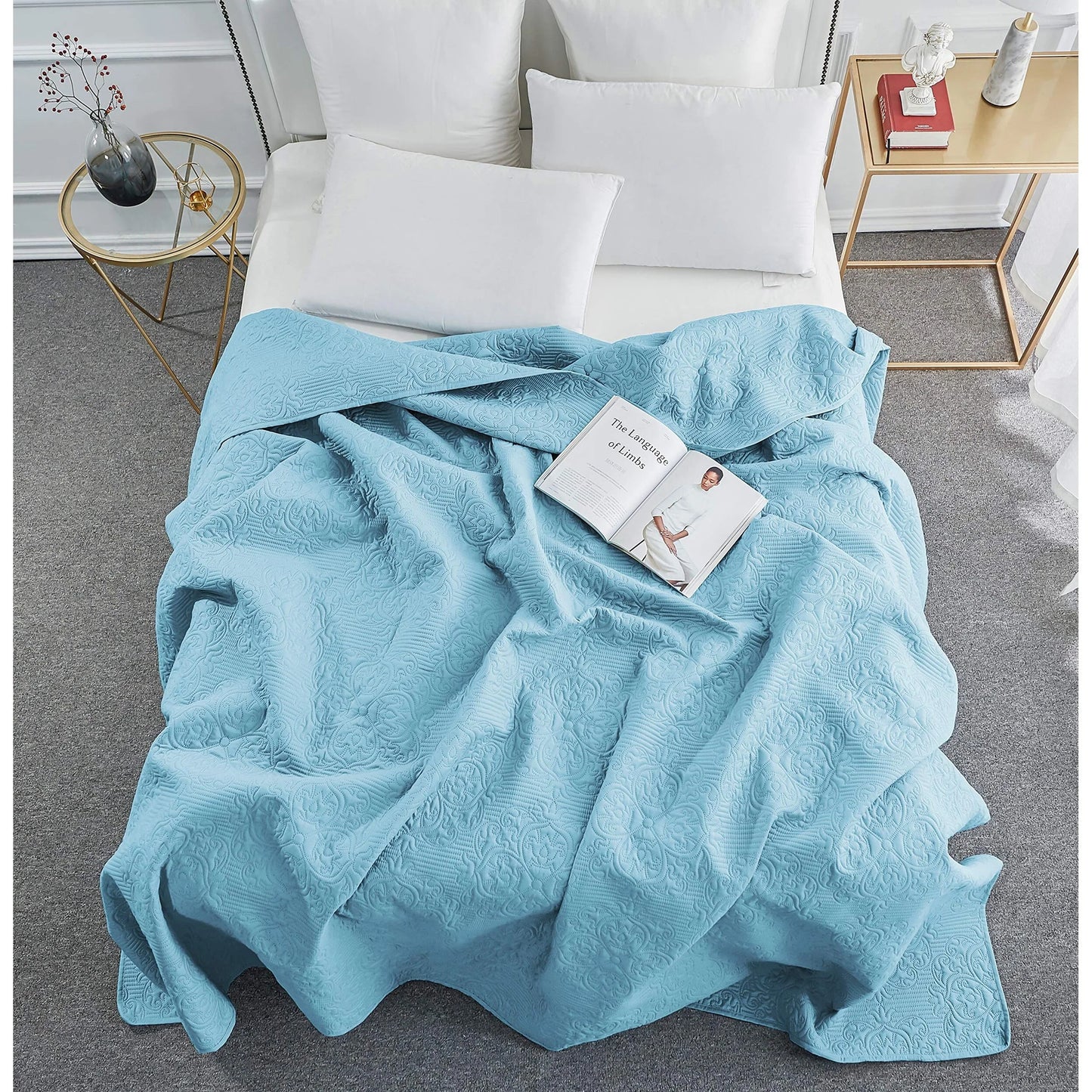 Sophia & William Bed Quilt Bedspread Coverlet - Reversible, Lightweight