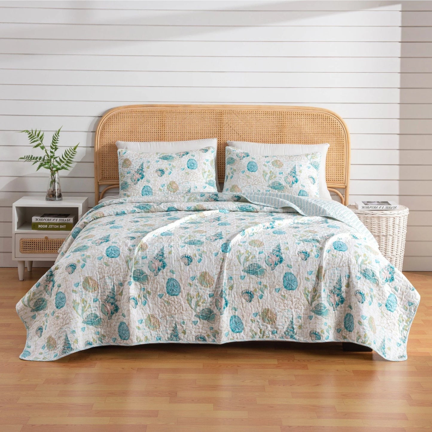 Linery & Co. Coastal Microfiber Quilt Set With Shams.