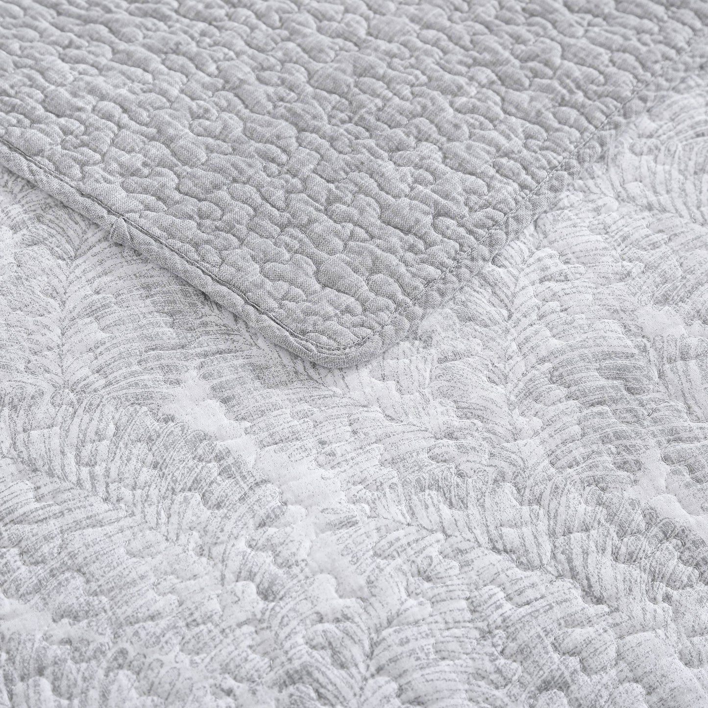 Tommy Bahama Distressed Water Leaves Cotton Reversible Quilt Set