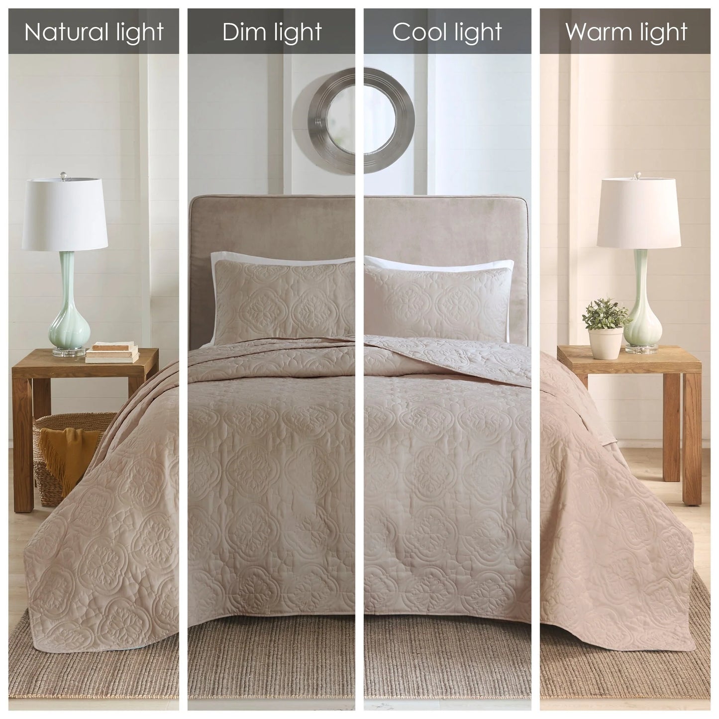 510 Design Hayley Oversized Solid Texture 3 Piece Reversible Bedspread Set
