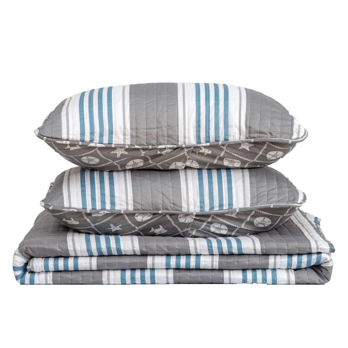 Linery & Co. Coastal Microfiber Quilt Set With Shams.