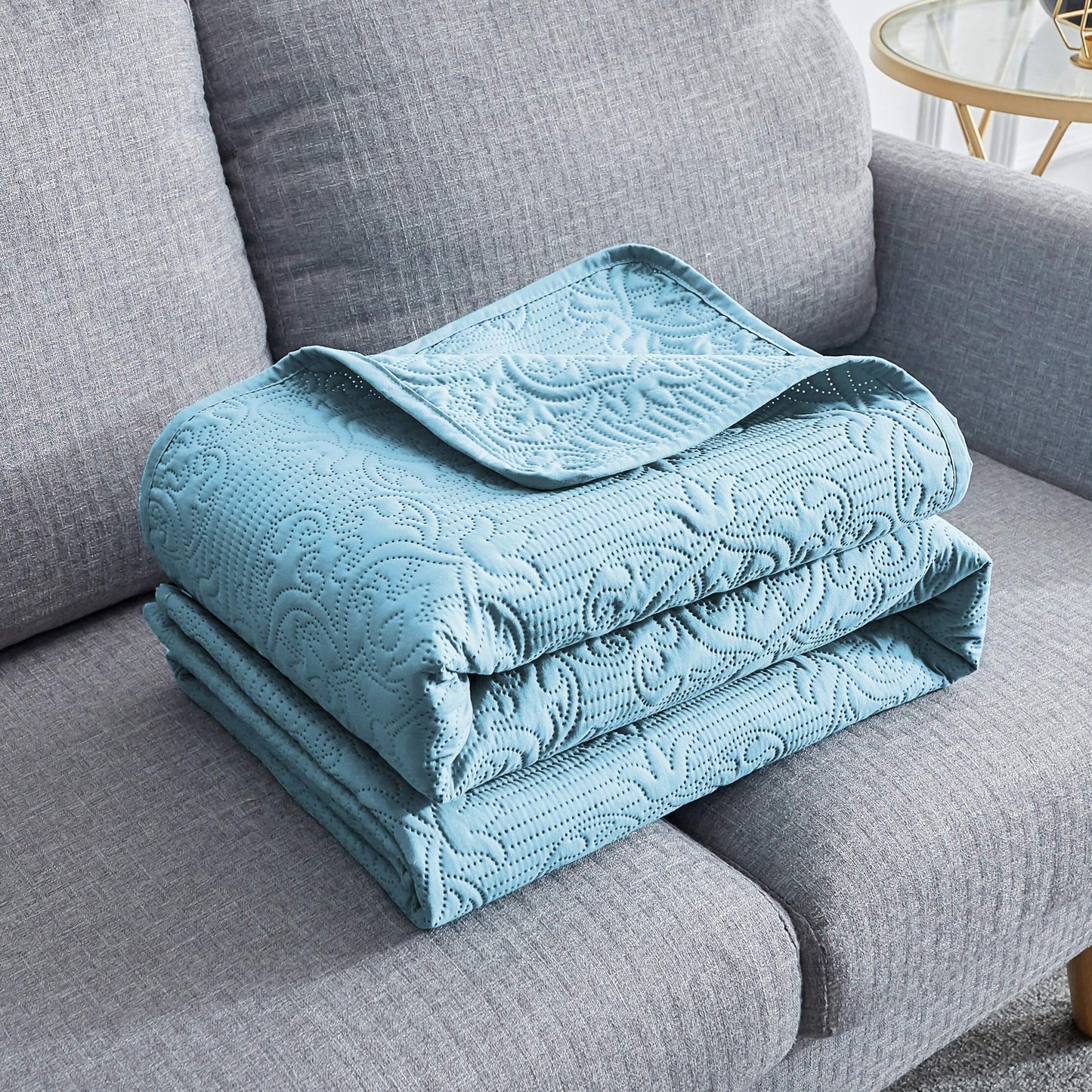 Sophia & William Bed Quilt Bedspread Coverlet - Reversible, Lightweight