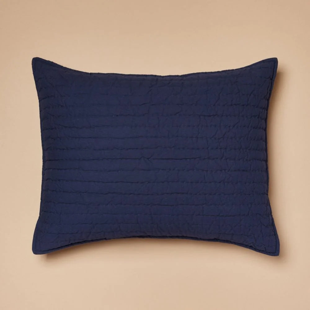 Cottage Home Brighton Navy Blue Cotton Single Quilt or Pillow Sham