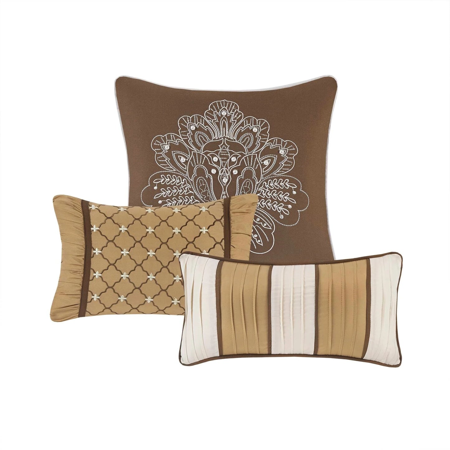 Madison Park Venetian 6 Piece Jacquard Quilt Set with Throw Pillows