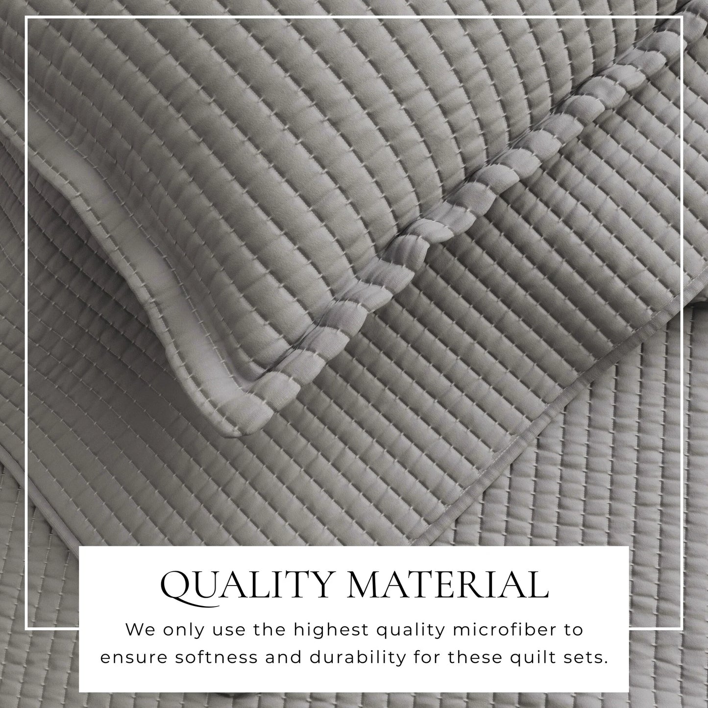 Linery & Co. Detailed Channel Stitch Microfiber Quilt Set With Shams.
