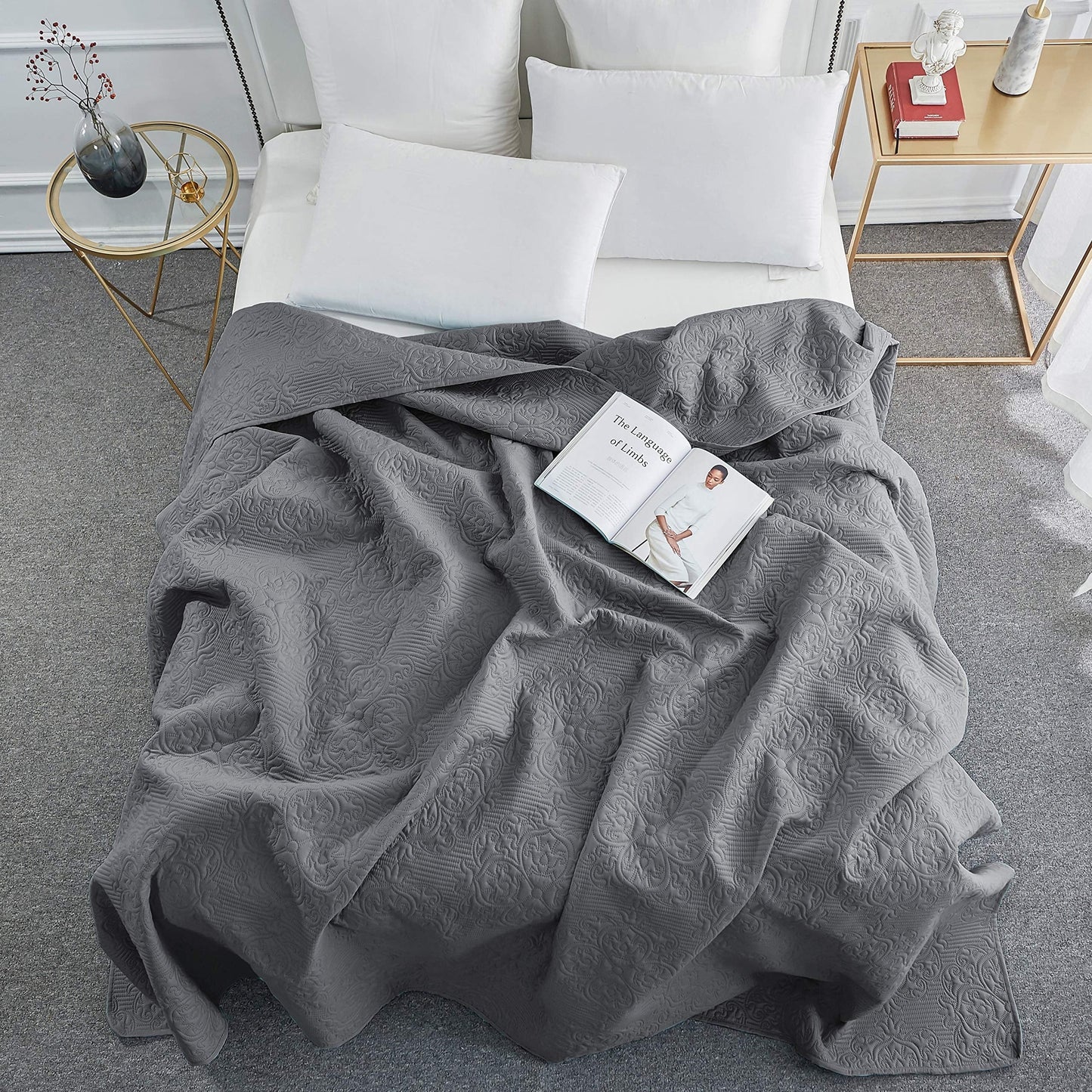 Sophia & William Bed Quilt Bedspread Coverlet - Reversible, Lightweight