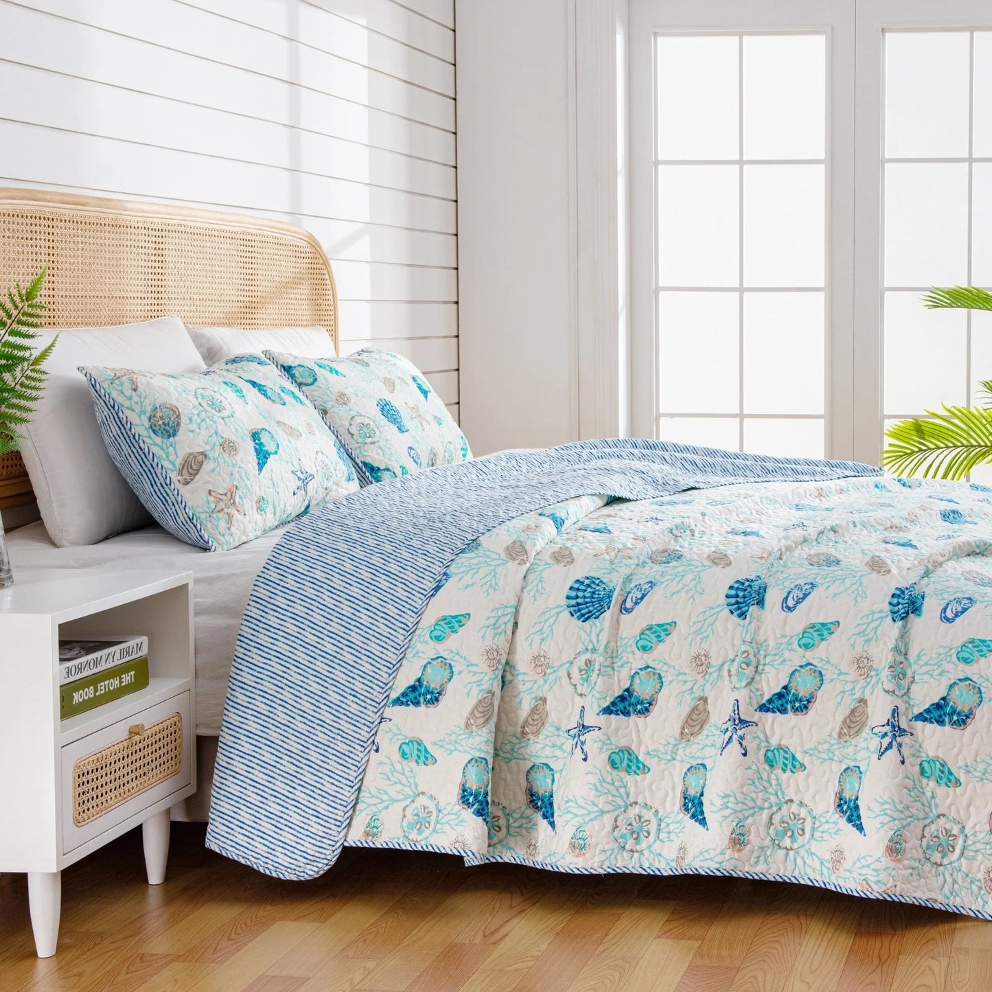 Linery & Co. Coastal Microfiber Quilt Set With Shams.