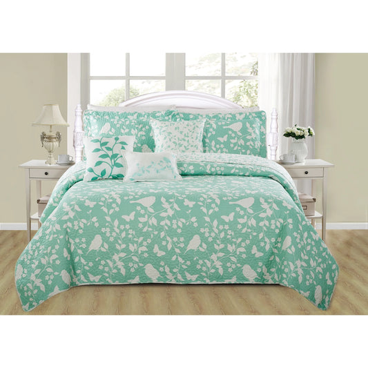 Serenta Birdsong 6-piece Quilted Bedspread Coverlet Set