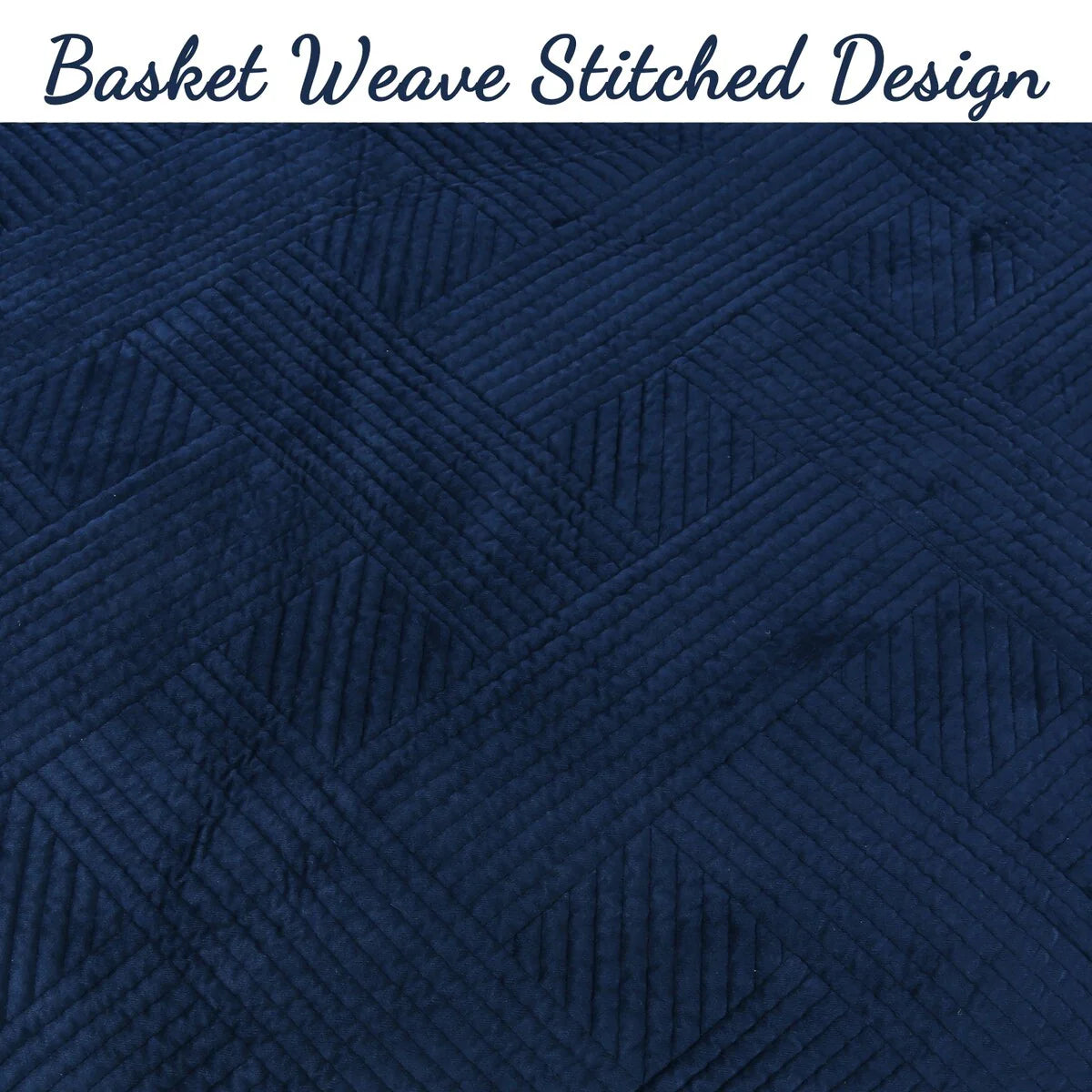 Cozy Line Soft Velvet Basket Weave Stripe Solid Poly Cotton Quilt Bedding Set