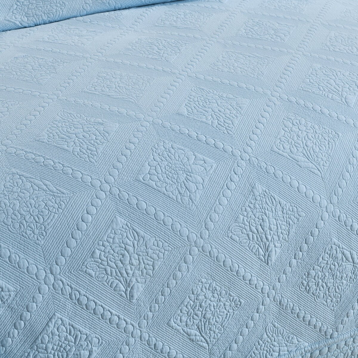 MarCielo 3Pcs 100% Cotton Oversized Quilt Bedspread Coverlet Set TK