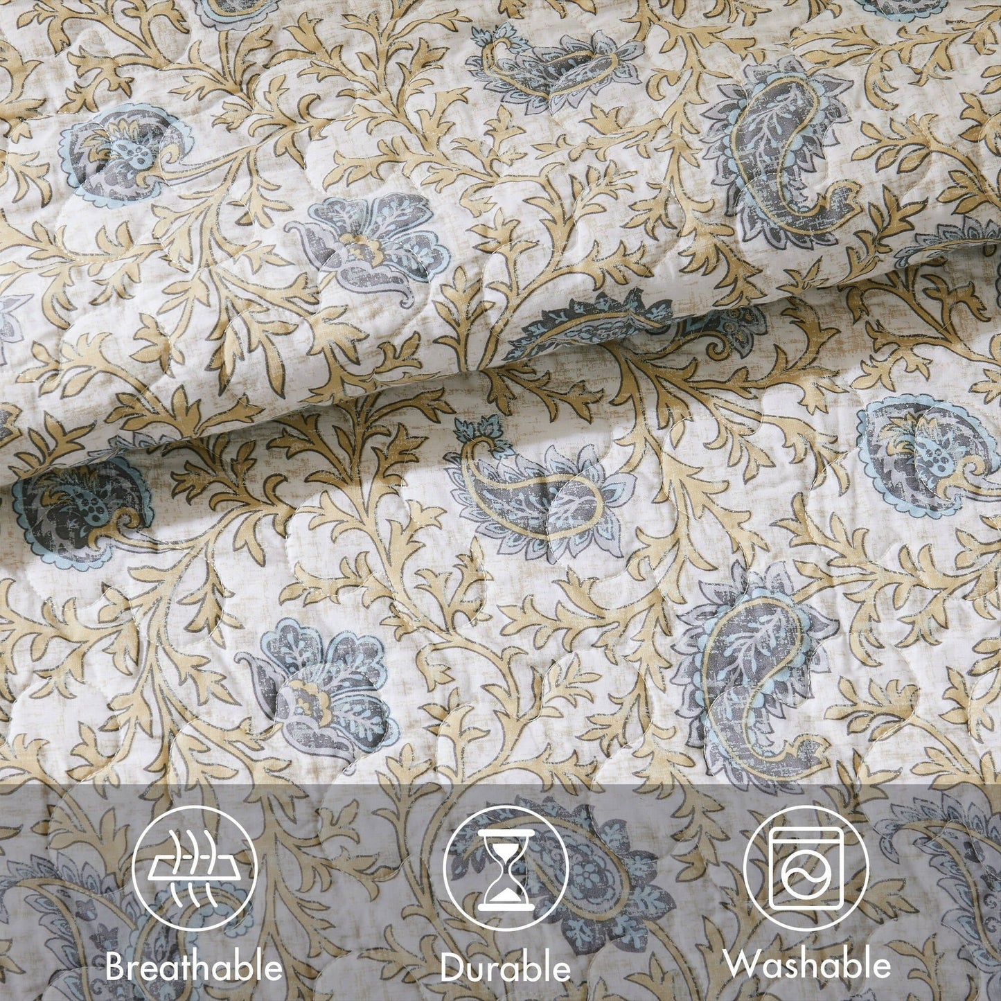 Madison Park Vanessa 6 Piece Cotton Percale Quilt Set with Throw Pillows