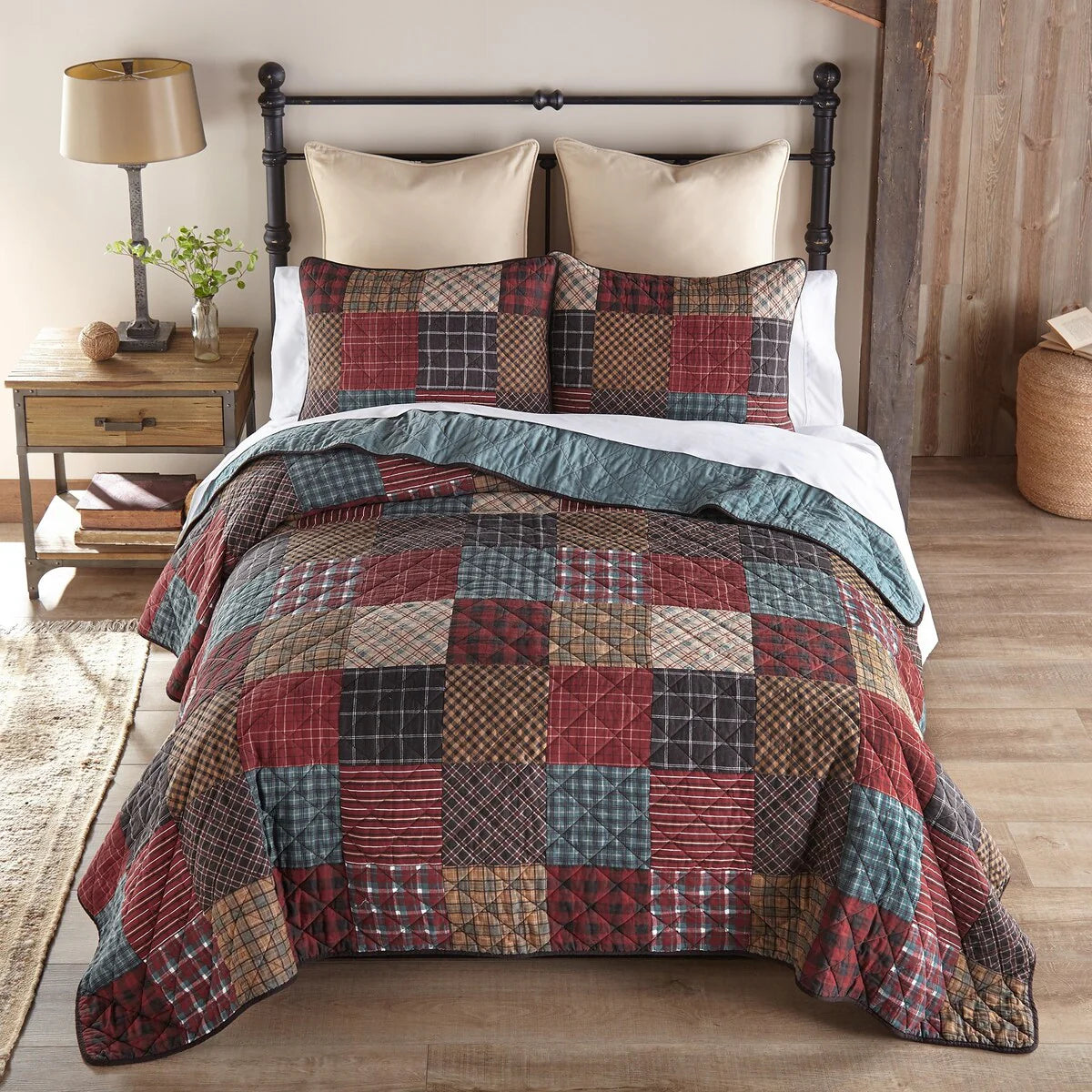 Donna Sharp Appalachia Plaid 3PC Cotton Quilt Set