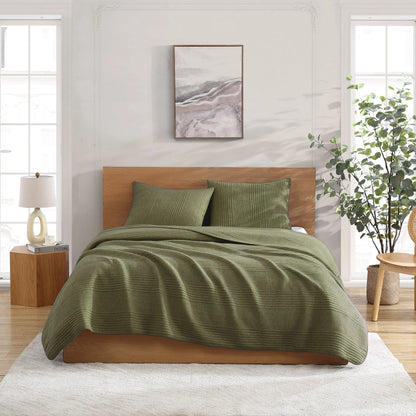 Brielle Home Atlas Jersey Channel Stitch Quilt Set