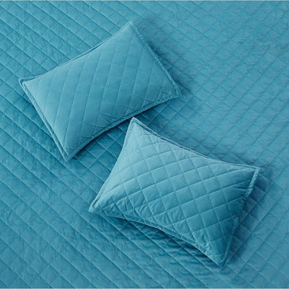 Serenta Velvet Quilts 5 Piece Ultra Soft Floor Touching Bedspread Set