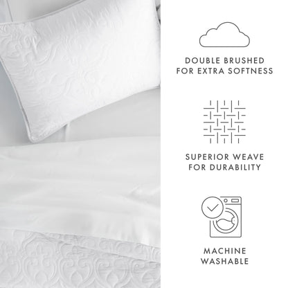 Soft Essentials Premium Ultra Soft Damask Pattern Quilted Coverlet Set