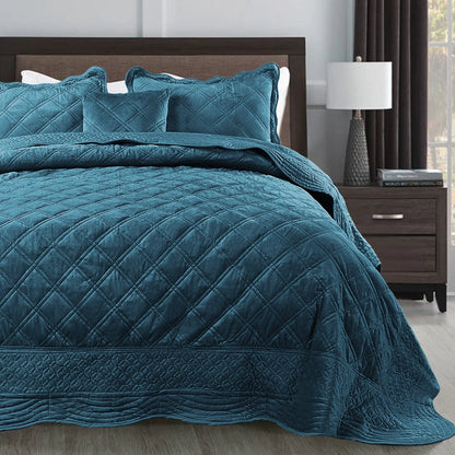 Serenta Supersoft Microplush Quilted 4 Pieces Bedspread Coverlet Set