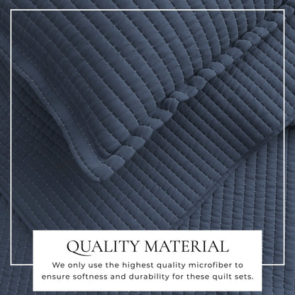 Linery & Co. Detailed Channel Stitch Microfiber Quilt Set With Shams.