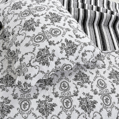 Gracewood Hollow Mekuli French Medallion 3-piece Quilt Bedding Set