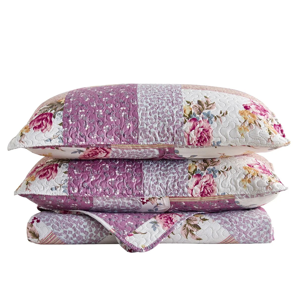 3 Piece Retro Printed Reversible Quilt Set