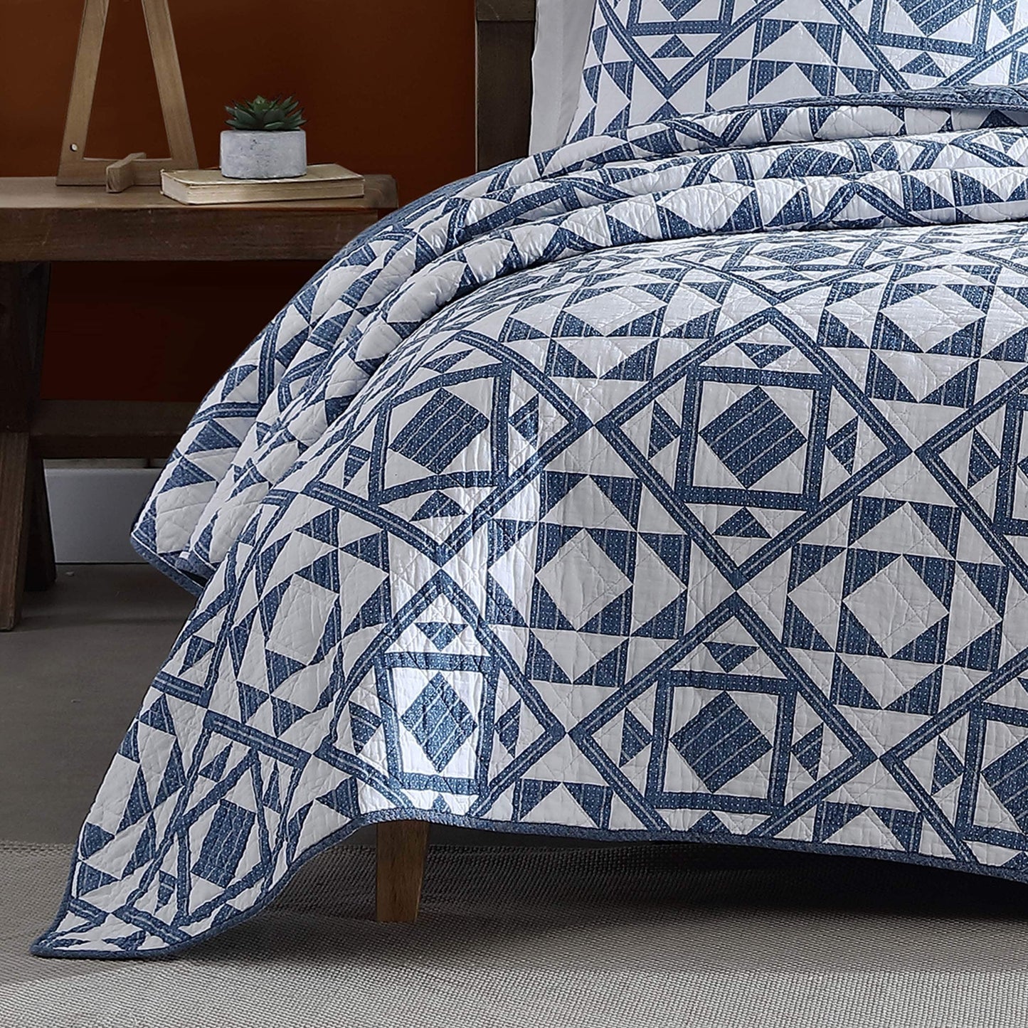Wrangler Phoenix Patchwork Navy Cotton Quilt Set