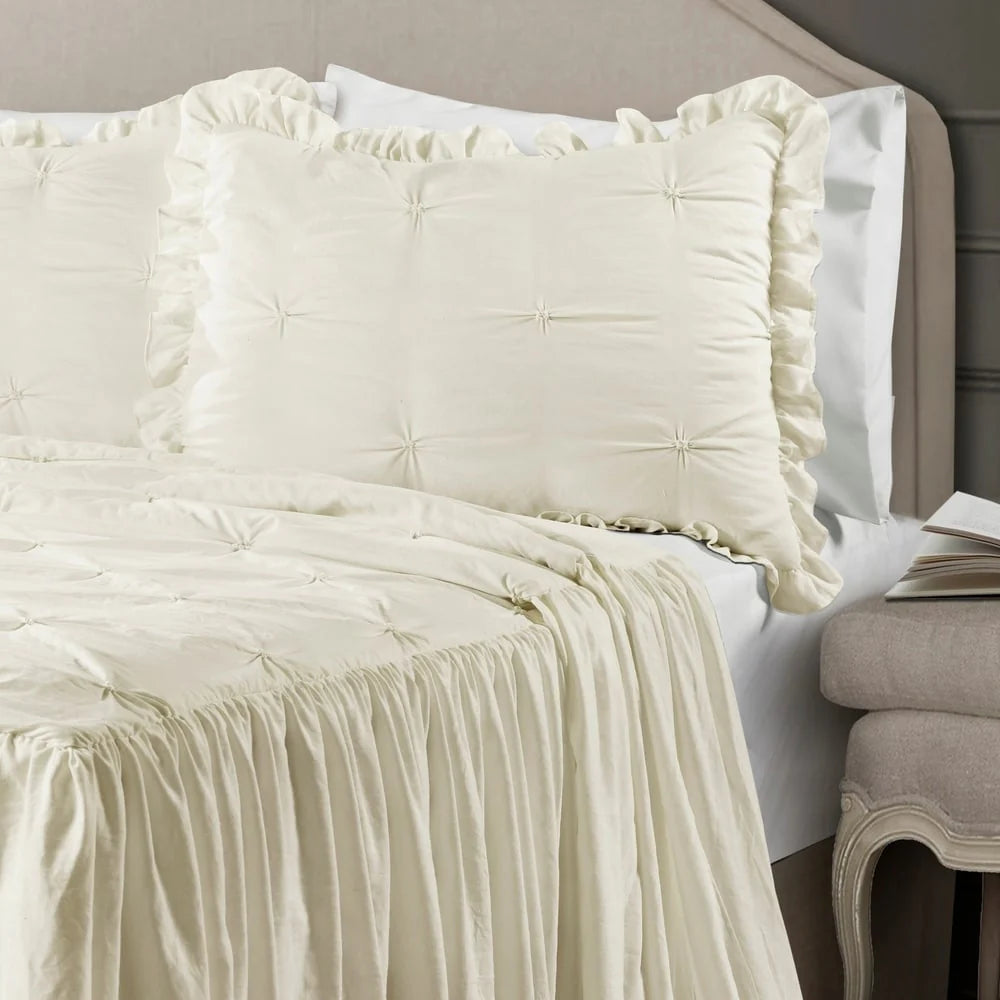 The Gray Barn Lazy Acres Pintuck Ruffle Skirt Bedspread Set
