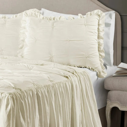 The Gray Barn Lazy Acres Pintuck Ruffle Skirt Bedspread Set