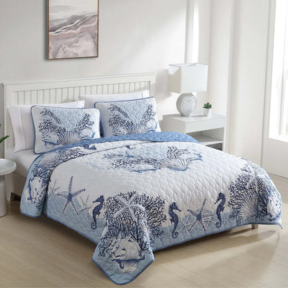 Caribbean Joe Coastal 3PC Quilt Set