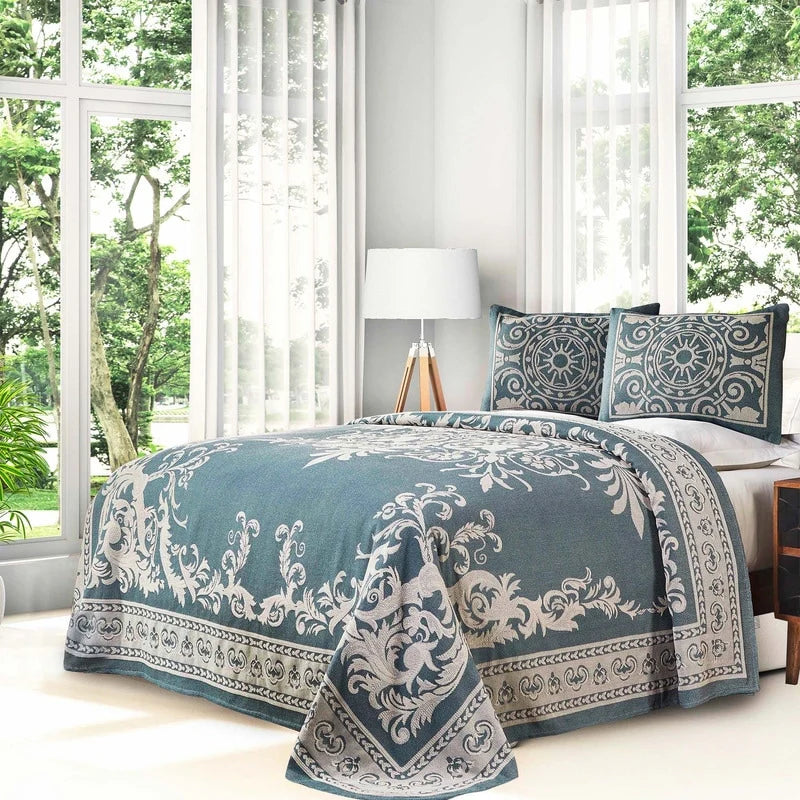 Superior Cotton Blend Oversized Classic Medallion Bedspread Set