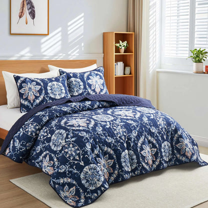 3-Piece Reversible Ultra Lighweight Coverlet Premium Microfiber Bedspread Quilt Set