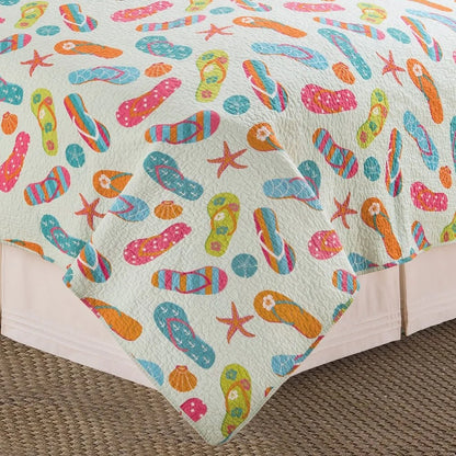 Flip Flop Life Cotton Quilt Set