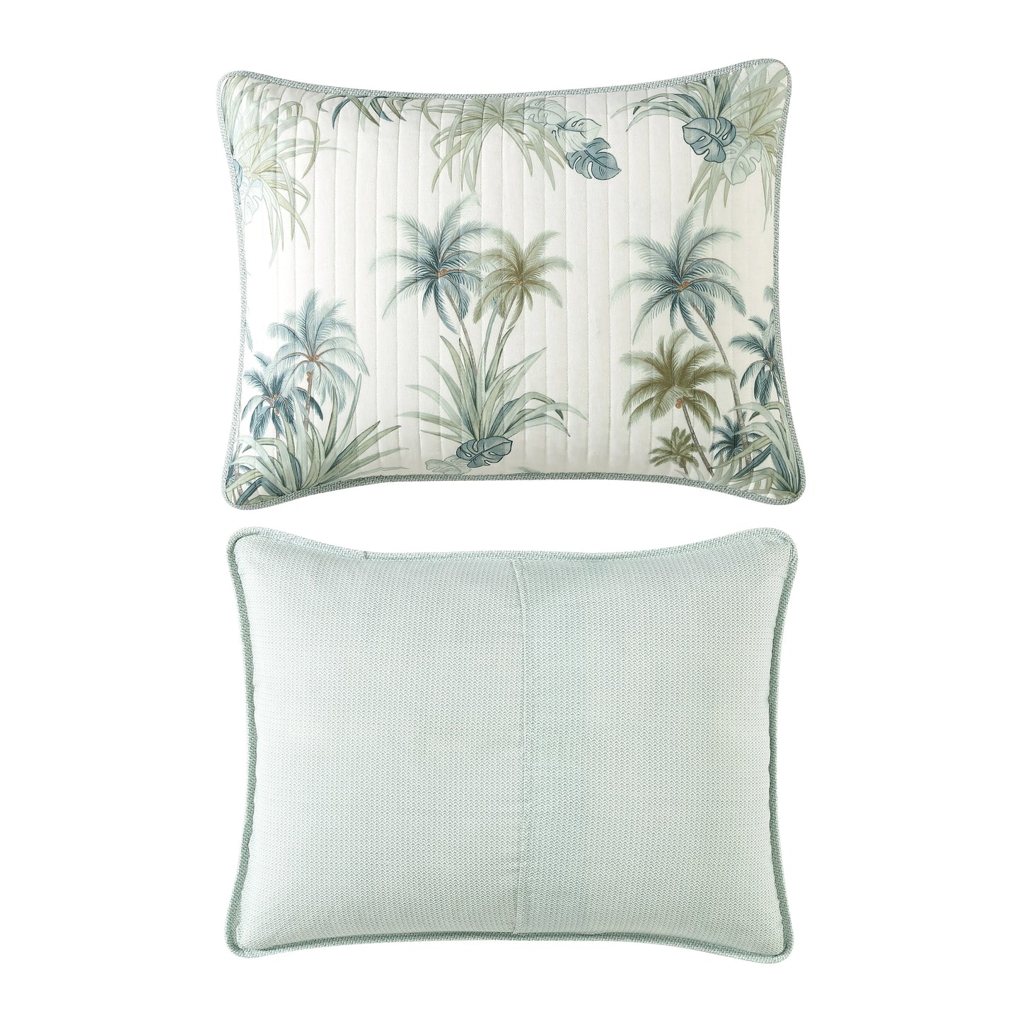 Tommy Bahama Serenity Palms Aqua Cotton Reversible Quilt Collection