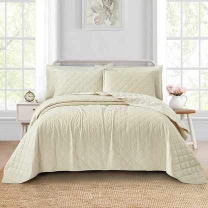 Serenta Velvet Quilts 5 Piece Ultra Soft Floor Touching Bedspread Set