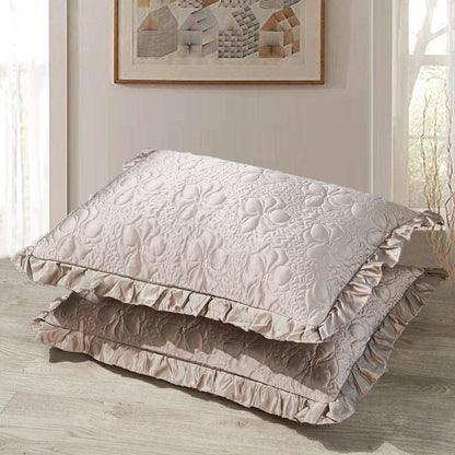 Serent Matte Satin Ruffle Bedspread Set