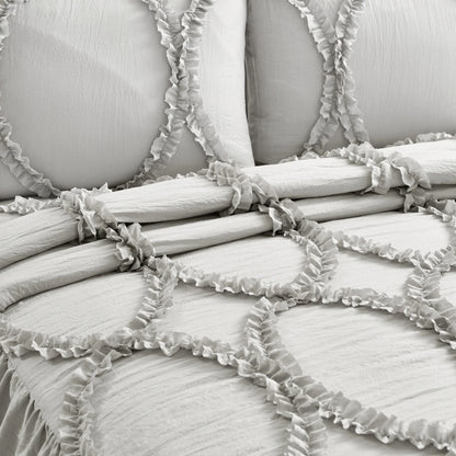 The Gray Barn Peony Grove Ruffled Embroidery 3-piece Bedspread Set