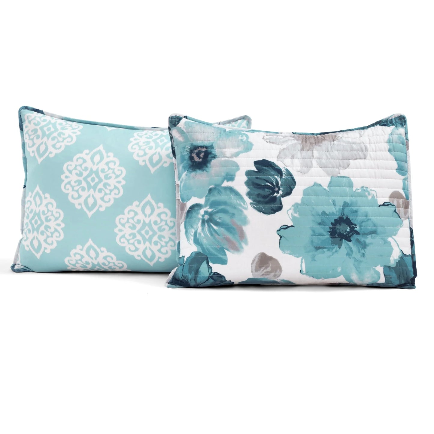 Levine Reversible Floral/ Damask 3-piece Quilt Set