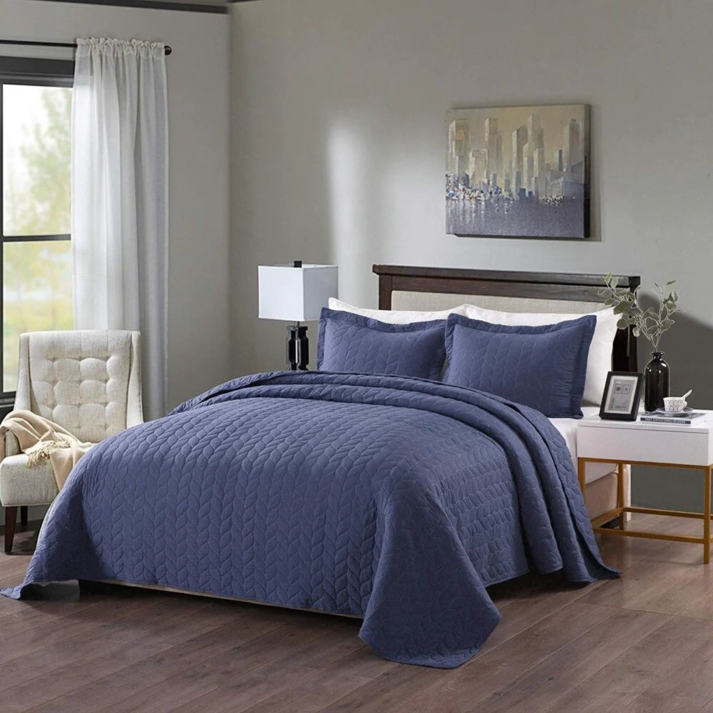 Porch & Den Heightsview Prewashed 3-piece Quilted Bedspread Set