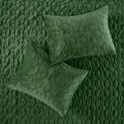 Madison Park Emery 3 Piece Velvet Quilt Set
