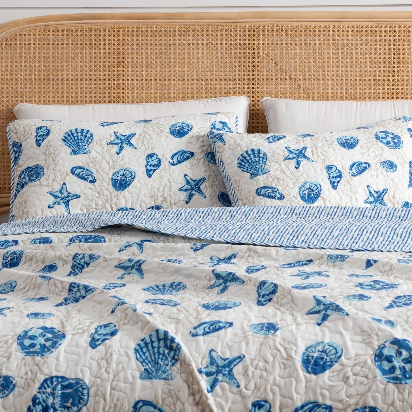Linery & Co. Coastal Microfiber Quilt Set With Shams.