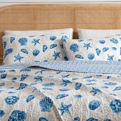 Linery & Co. Coastal Microfiber Quilt Set With Shams.