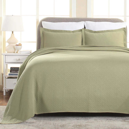 Superior Basketweave Cotton Decorative Bedspread Set
