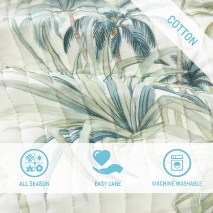 Tommy Bahama Serenity Palms Aqua Cotton Reversible Quilt Collection