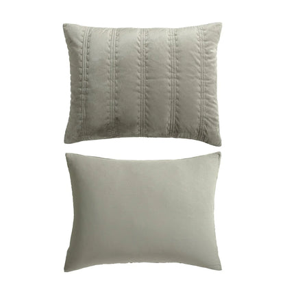 Vera Wang Velvet Linear Stitch Solid Quilt Set