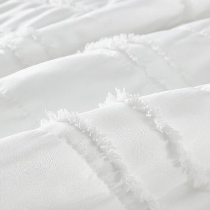 Beaute Living Ruffle Stripe Clip 3-piece Quilt Set