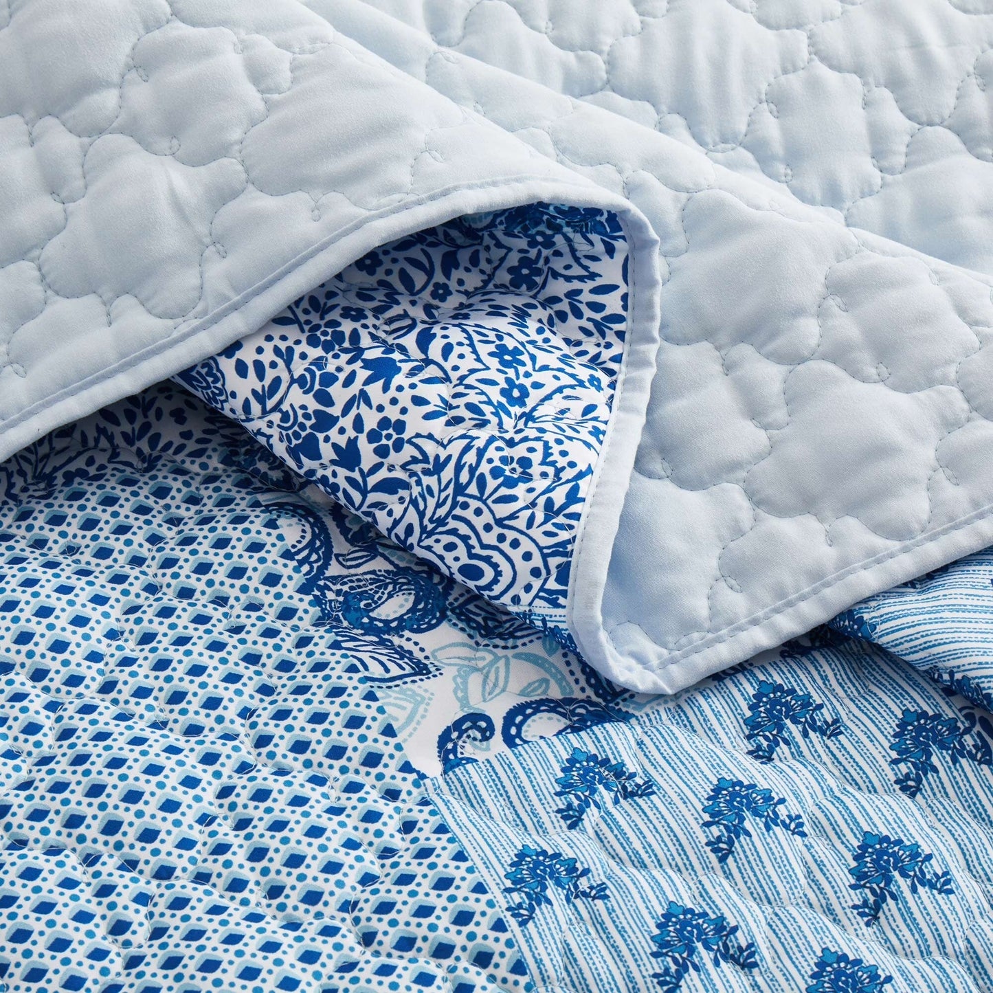 3-Piece Reversible Ultra Lighweight Coverlet Premium Microfiber Bedspread Quilt Set