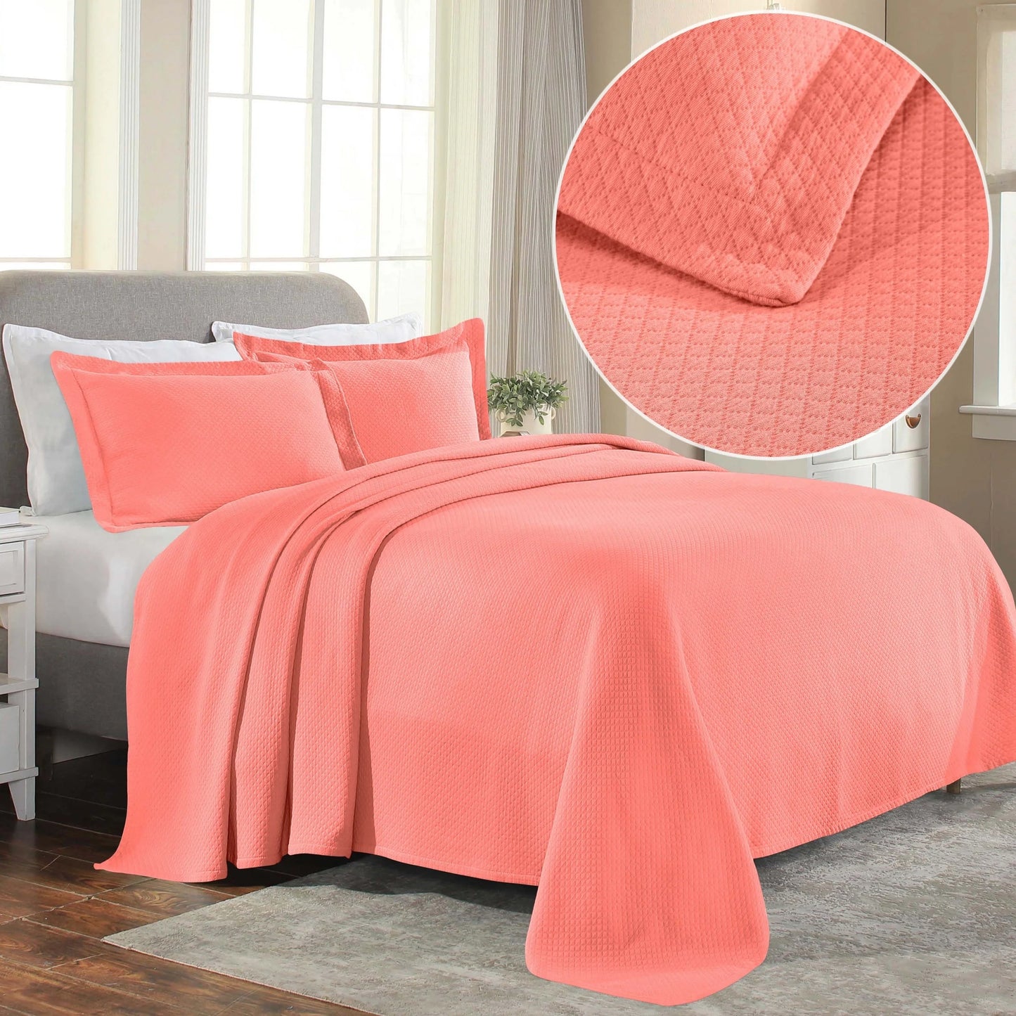 Superior Solitaire Cotton Decorative Bedspread Set
